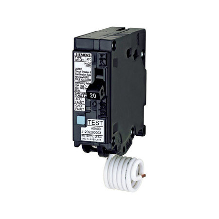 Siemens Circuit Breaker, QFGA2 Series 20A, 1 Pole, 120V AC Q120DF